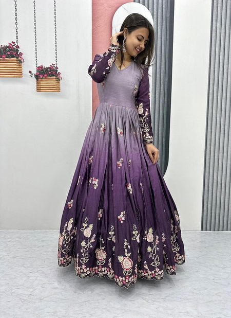 AK 017 Chinon Wear Designer Gown Exporters In India Catalog